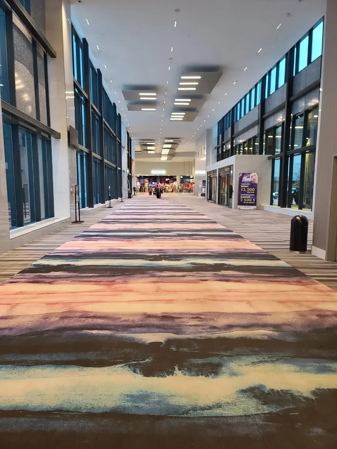 Contemporary hotel corridor and lobby light